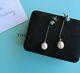 100% Genuine Vintage Tiffany & Co Turquoise And Pearl Earrings Sterling Silver