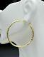 10k Solid Yellow Gold Over Large Hoop Wedding Round Cut Vintage Earrings