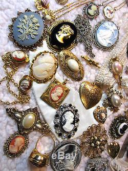 112 Pc Vintage/Modern Romantic CAMEO Pendants Sterling Silver Rings Earrings+++