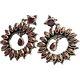 22.3gr Mesmerizing Large Vintage Sterling Silver Garnet Cluster Earrings