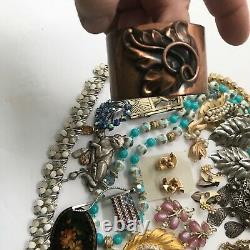 30 pc vintage jewelry lot Trifari Coro Francoise M Gent Laurel Burch JJ Sterling