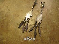 3.5 SPLENDID Vintage Zuni Sterling Needle Point Turquoise CHANDELIER Earrings