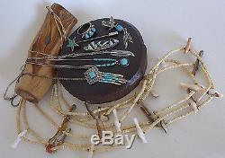 8x VINTAGE RESELL LOT NAVAJO ZUNI STERLING SILVER RING PENDANT NECKLACE RING