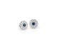 925 Sterling Silver 0.75 Tcw Sapphire & Diamond Vintage Stud Women Earrings