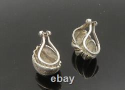 925 Sterling Silver & 14K GOLD Vintage Two Tone Non Pierce Earrings EG10754