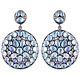 925 Sterling Silver Diamond Dangle Round Gemstone Earrings Vintage Style Jewelry