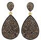 925 Sterling Silver Earrings 14k Gold Diamond Pave Vintage Inspired Jewelry