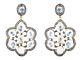 925 Sterling Silver Moonstone Dangle Earrings 14k Gold Diamond Vintage Jewelry