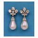 925 Sterling Silver Pear & Round Cz Vintage Type Pearl Wedding Bridal Earrings