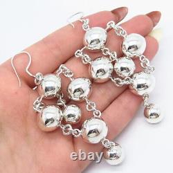 925 Sterling Silver Vintage Beaded Dangling Earrings