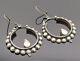 925 Sterling Silver Vintage Beaded & Rope Twist Hoop Dangle Earrings Eg12361