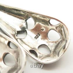 925 Sterling Silver Vintage Black Onyx & Marcasite Gem Art-Deco-Style Earrings
