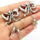 925 Sterling Silver Vintage Crystal Abstract Bow Stud Dangle Earrings E3379