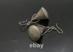 925 Sterling Silver Vintage Dotted Cone Shape Heavy Drop Earrings EG10227