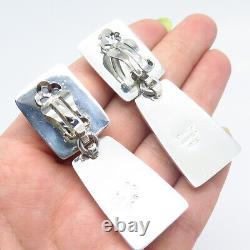 925 Sterling Silver Vintage Mexico Dangling Clip On Earrings