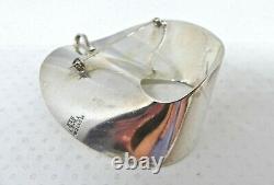 925 Sterling Silver Vintage Mexico Modernist Large Pin Brooch/ Pendant Earrings