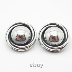 925 Sterling Silver Vintage Mexico Nest Clip On Earrings