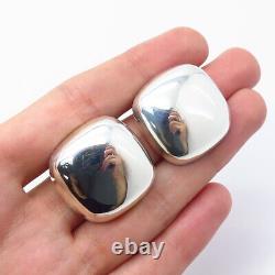 925 Sterling Silver Vintage Mexico Smooth Clip On Earrings