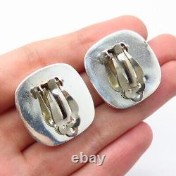 925 Sterling Silver Vintage Mexico Smooth Clip On Earrings