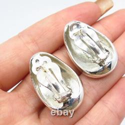 925 Sterling Silver Vintage Modernist Omega Back Earrings
