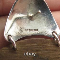 925 Sterling Silver Vintage Multi-Color Wood Modernist Bird Earrings