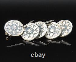 925 Sterling Silver Vintage Multi Floral Disc Dangle Earrings EG11864