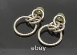 925 Sterling Silver Vintage Open Circle Linked Dangle Earrings EG10546