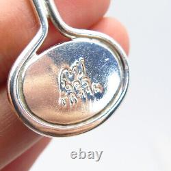 925 Sterling Silver Vintage Real Carnelian Gemstone Oval Dangling Earrings