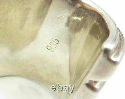 925 Sterling Silver Vintage Ridged Heavy Duty Clip On Earrings 39.1g E2615