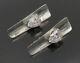 925 Sterling Silver Vintage Shiny Cubic Zirconia Non Pierce Earrings Eg9386