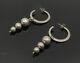 925 Sterling Silver Vintage Shiny Graduated Ball Bead Drop Earrings Eg9379