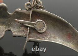 925 Sterling Silver Vintage Sword Dagger Non Pierce Drop Earrings EG11350
