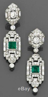 925 sterling silver earrings dangle art deco green vintage style wedding jewelry