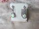Antique Vintage Sterling Silver Opal Earrings Ear Rings With Opals And Amethysts