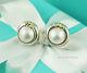 Authentic Tiffany & Co. Rare Vintage Sterling 18k Gold Mabe Pearl Earrings #929