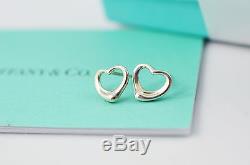 AUTHENTIC Tiffany & Co. Sterling Silver Vintage Open Heart Earrings (#C228)