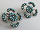 Advanced Collector Zuni Vintage Sterling Silver Needle Point Turquoise Earrings