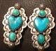 American Indian Vintage Sterling Turquoise Earrings Signed Frank &brihilda Coriz