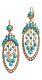 Antique Beautiful Simulated Turquoise Dangle Drop Earring 14k Yellow Gold Plated