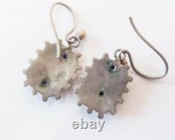 Antique English Sterling Silver Drop Earrings