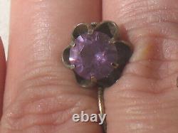 Antique Russian Sterling 875 Silver Ag Earrings Vintage Stone Alexandrite Old vt