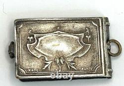 Antique Souvenir Ornate Miniature Sterling Silver Photo Album Pendant
