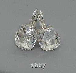 Antique Soviet Russian Earrings Sterling Silver 925 Rock Crystal Women's Jewelry