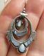 Antique Victorian Sterling Silver Scottish Agate Montrose Stone Earring