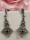 Antique Victorian Vintage Jewellery Sterling Silver Earrings Marcasites Jewelry