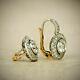 Antique Vintage Art Deco 4ctw Simulated Diamond Halo Womens Earrings 925 Silver