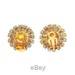 Antique Vintage Deco Gold Sterling 800 Silver Coral Domed Flower Stud Earrings