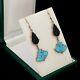 Antique Vintage Deco Retro Sterling 925 Silver Byzantine Bali Turquoise Earrings