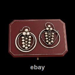 Antique Vintage Deco Sterling Silver Chinese Miao Tribe Ethnic Dangle Earrings