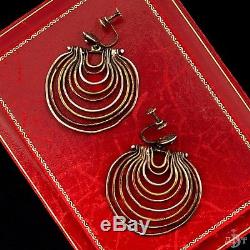 Antique Vintage Deco Sterling Silver Mid Century Modern Mexican Taxco Earrings
